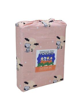 Peanuts Snoopy Full Sheet Set By Berkshire Pink Halloween Bats Ghosts Fall